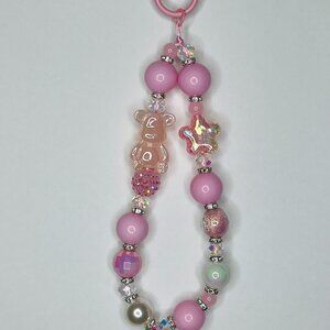 phone charms, bag charms, key chain charms, phone accessories - light pink bear
